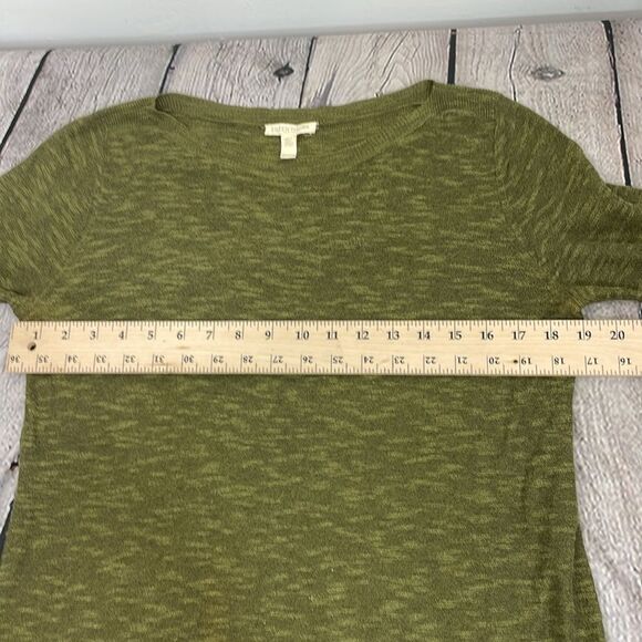 Eileen Fisher Green Organic Linen Cotton Blend Tunic Top Lightweight Sweater PM - Picture 8 of 9